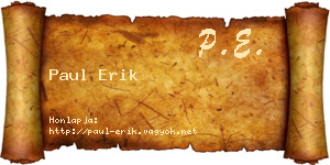 Paul Erik névjegykártya